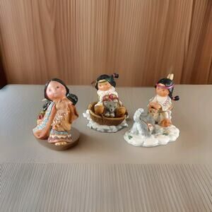 Friends Of The Feather Lot Of (3) Resin Figurines Vintage Enesco Karen Hahn READ